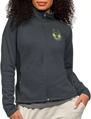 Antigua Women's Milwaukee Bucks Charcoal Course Jacket