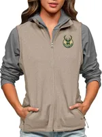 Antigua Women's Milwaukee Bucks Tan Course Vest