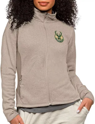 Antigua Women's Milwaukee Bucks Tan Course Jacket