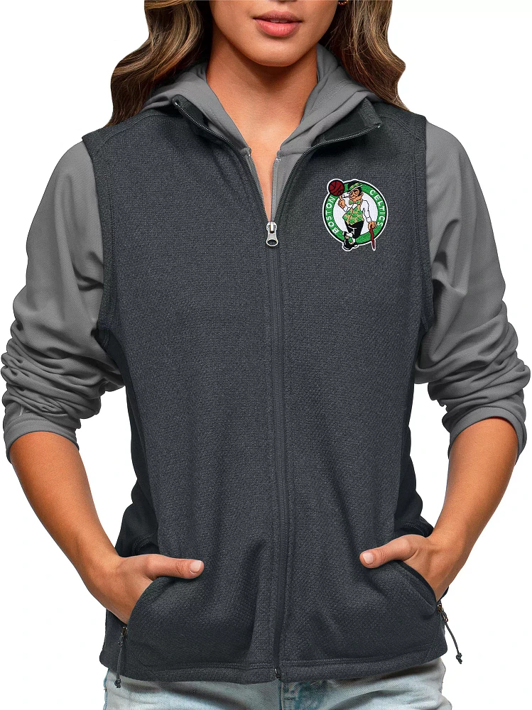 Antigua Women's Boston Celtics Charcoal Course Vest