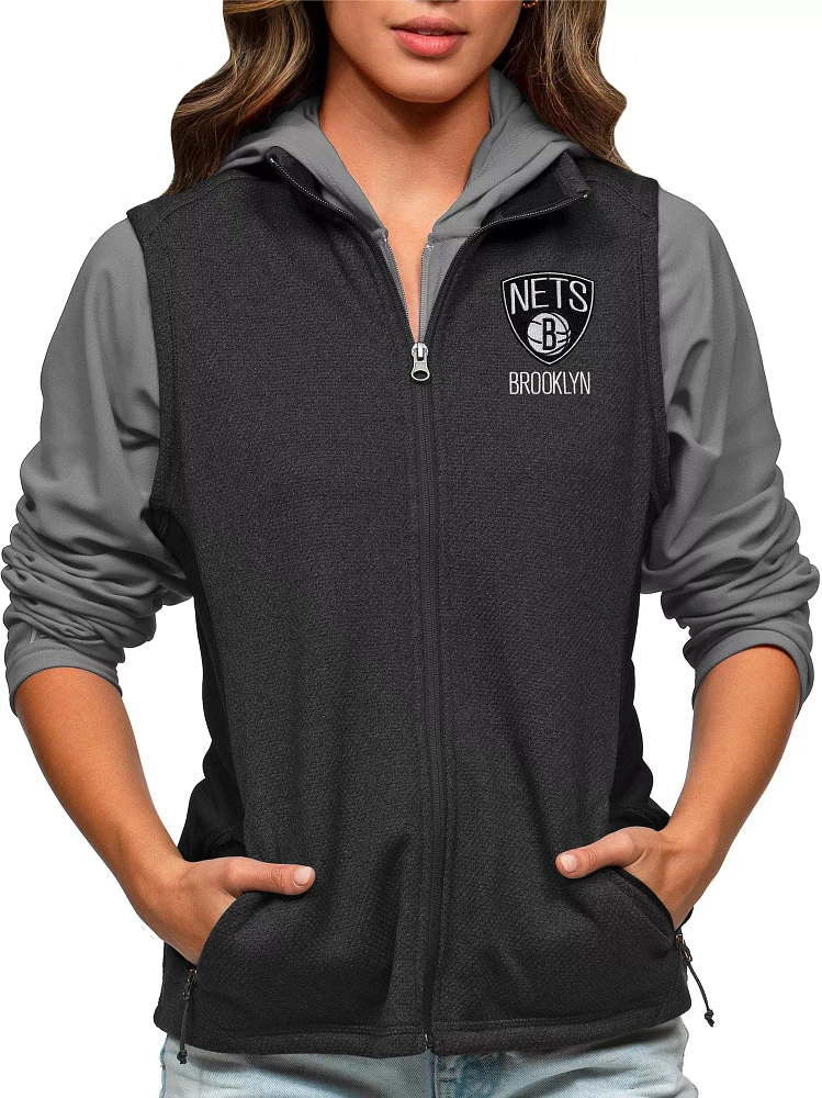 Antigua Women's Brooklyn Nets Black Course Vest