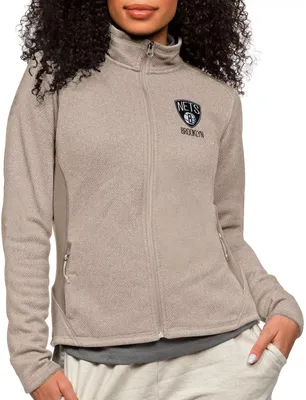 Antigua Women's Brooklyn Nets Tan Course Jacket