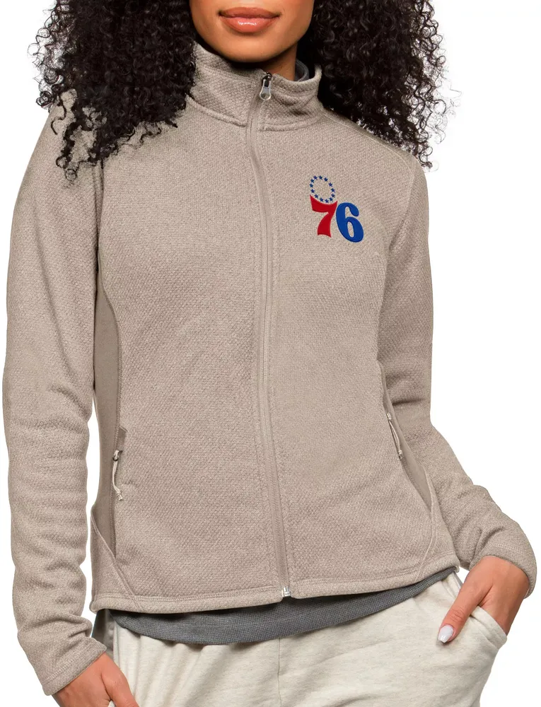 Antigua Women's Philadelphia 76ers Tan Course Jacket