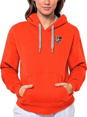 Antigua Women's Bowling Green Falcons Mango Victory Pullover Hoodie