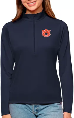 Antigua Women's Auburn Tigers Navy Tribute Quarter-Zip Shirt