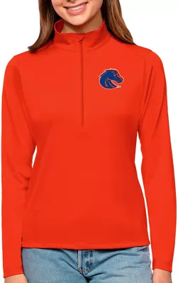 Antigua Women's Boise State Broncos Mango Tribute Quarter-Zip Shirt