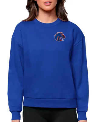 Antigua Women's Boise State Broncos Dark Royal Victory Crew Sweatshirt