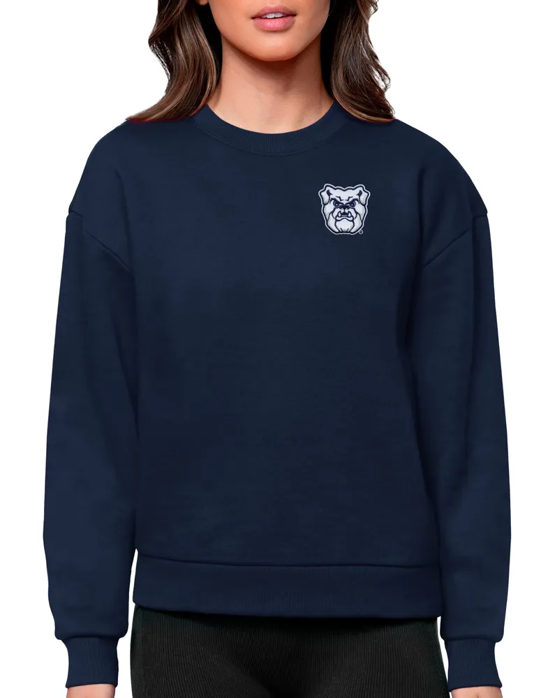 Antigua Women's Butler Bulldogs Blue Victory Crew Sweatshirt