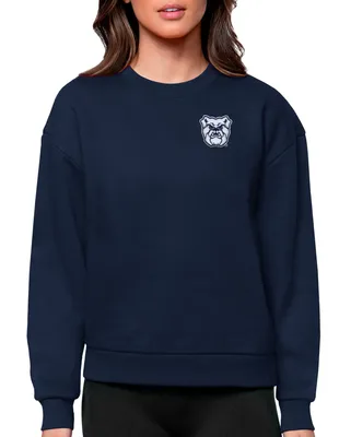 Antigua Women's Butler Bulldogs Blue Victory Crew Sweatshirt