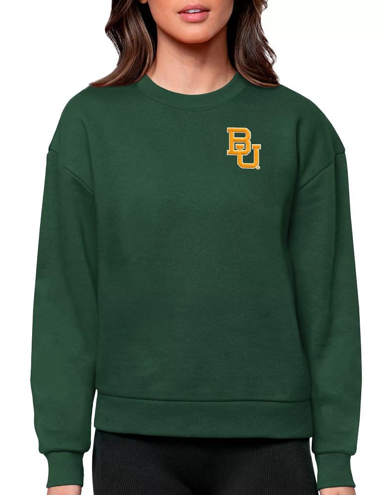 Antigua Women's Baylor Bears Dark Pine Victory Crew Sweatshirt