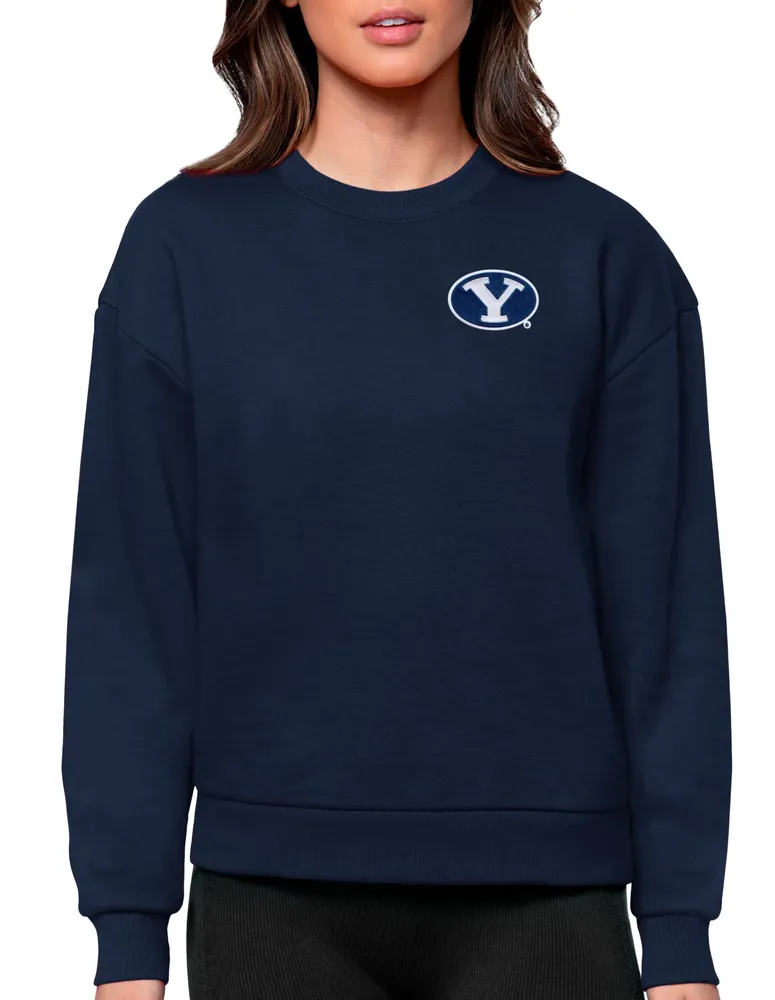 Antigua Women's BYU Cougars Navy Victory Crew Sweatshirt