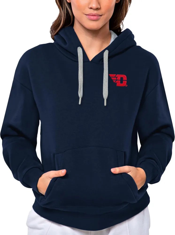 Antigua Women's Dayton Flyers Navy Victory Pullover Hoodie