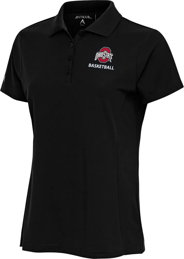 Antigua Women's Ohio State Buckeyes Basketball Black Polo