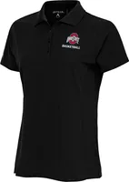 Antigua Women's Ohio State Buckeyes Basketball Black Polo