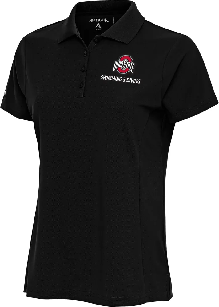 Antigua Women's Ohio State Buckeyes Swim and Dive Black Polo