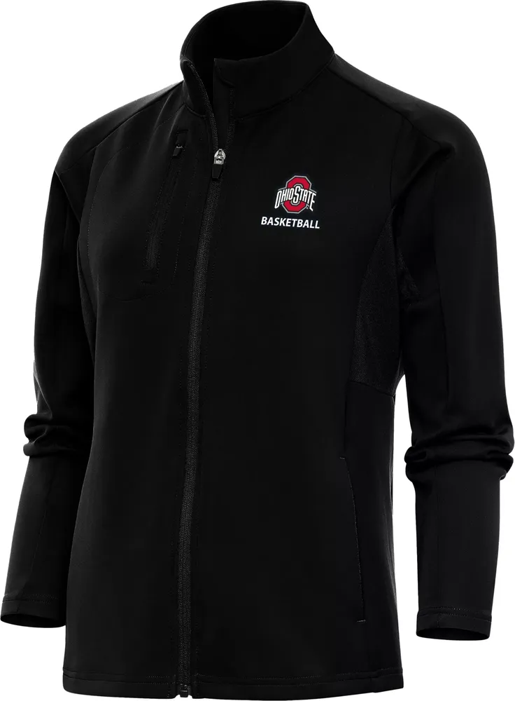 Antigua Women's Ohio State Buckeyes Basketball Black 1/4 Zip Jacket