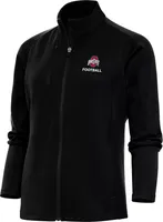 Antigua Women's Ohio State Buckeyes Football Black 1/4 Zip Jacket