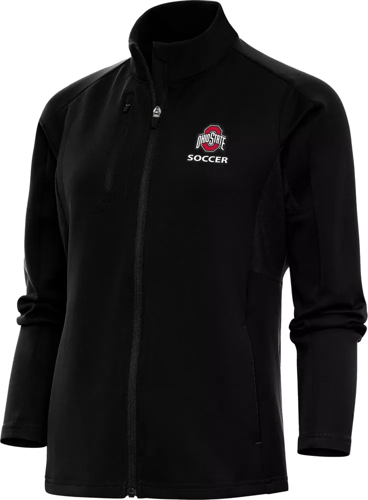 Antigua Women's Ohio State Buckeyes Soccer Black Full Zip Jacket