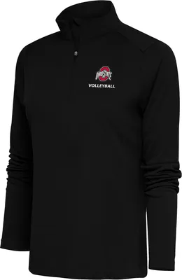 Antigua Women's Ohio State Buckeyes Volleyball Black 1/4 Zip Jacket