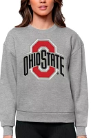 Antigua Women's Ohio State Buckeyes Grey Heather Victory Crew Sweatshirt