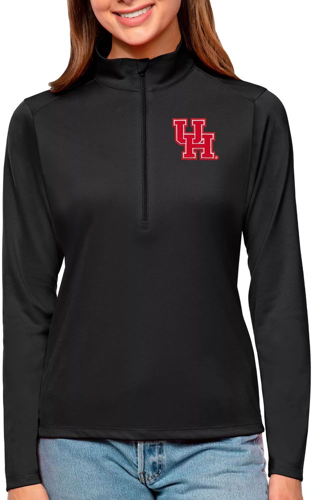 Antigua Women's Houston Cougars Black Tribute Quarter-Zip Shirt