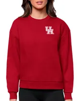 Antigua Women's Houston Cougars Dark Red Victory Crew Sweatshirt