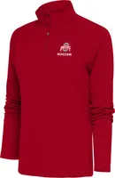 Antigua Women's Ohio State Buckeyes Soccer Dark Red 1/4 Zip Jacket