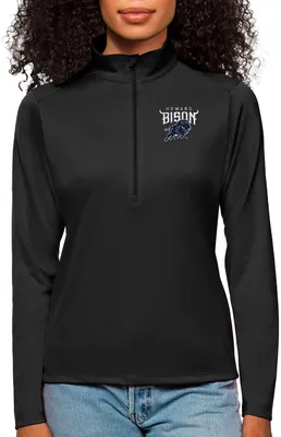 Antigua Women's Howard Bison Black Tribute 1/4 Zip Jacket