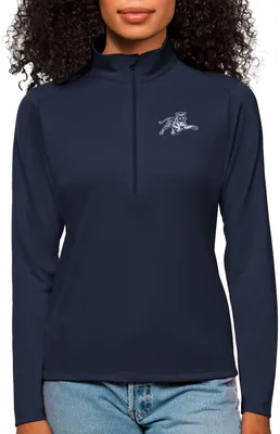 Antigua Women's Jackson State Tigers Navy Tribute 1/4 Zip Jacket