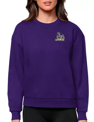 Antigua Women's James Madison Dukes Dark Purple Victory Crew Sweatshirt