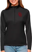 Antigua Women's Oklahoma Sooners Black Tribute Quarter-Zip Shirt