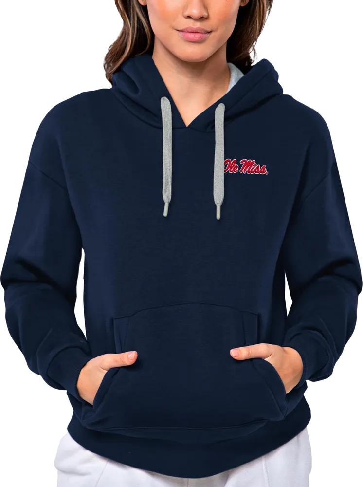 Antigua Women's Ole Miss Rebels Navy Victory Pullover Hoodie