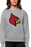 Antigua Women's Louisville Cardinals Grey Heather Victory Crew Sweatshirt