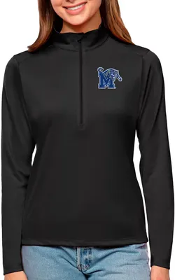 Antigua Women's Memphis Tigers Black Tribute Quarter-Zip Shirt