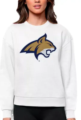 Antigua Women's Montana State Bobcats White Victory Crew Sweatshirt