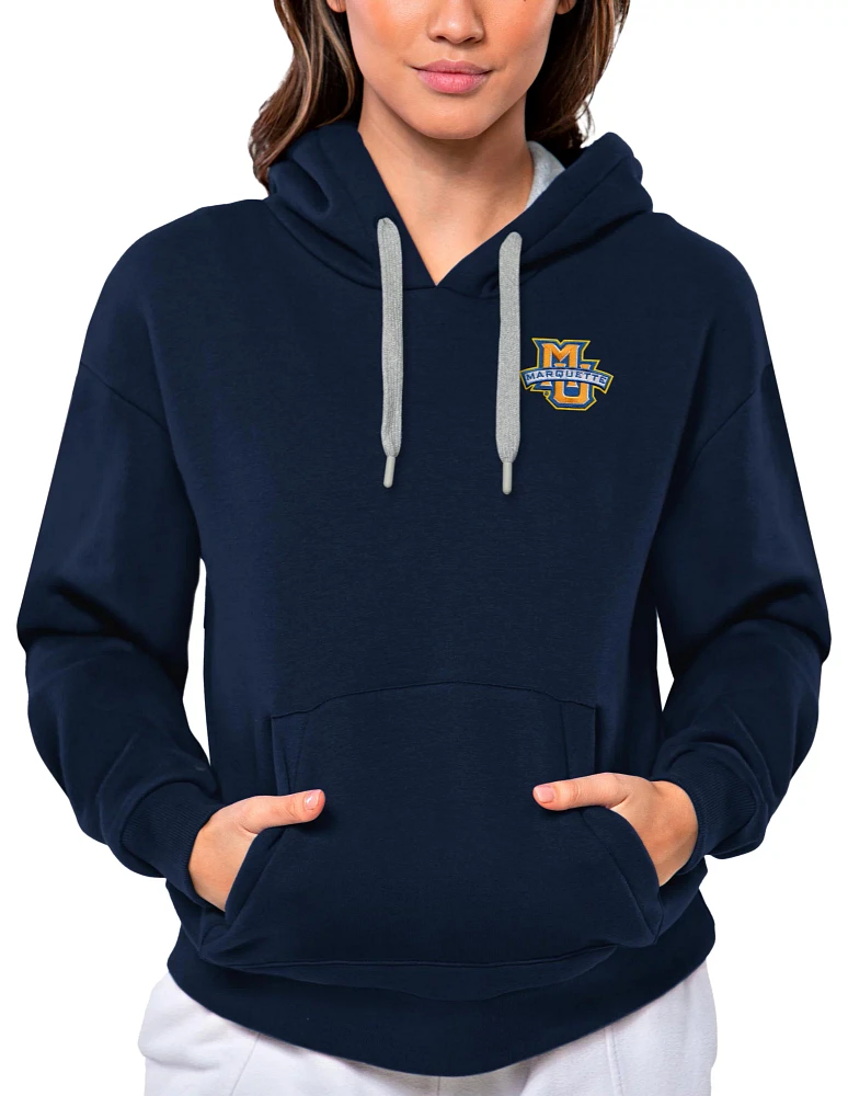 Antigua Women's Marquette Golden Eagles Navy Victory Pullover Hoodie