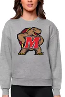 Antigua Women's Maryland Terrapins Grey Heather Victory Crew Sweatshirt