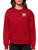 Antigua Women's Maryland Terrapins Dark Red Victory Crew Sweatshirt