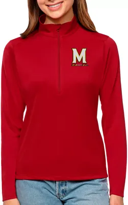 Antigua Women's Maryland Terrapins Dark Red Tribute Quarter-Zip Shirt