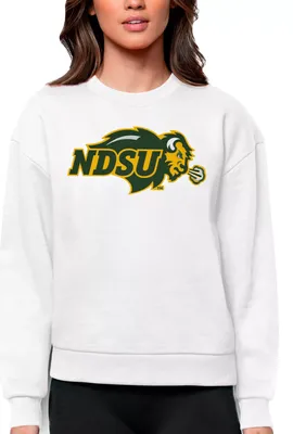 Antigua Women's North Dakota State Bison White Victory Crew Sweatshirt