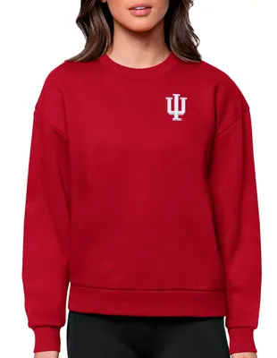 Antigua Women's Indiana Hoosiers Dark Red Victory Crew Sweatshirt