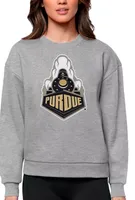 Antigua Women's Purdue Boilermakers Grey Heather Victory Crew Sweatshirt