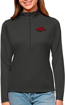 Antigua Women's Arkansas Razorbacks Smoke Tribute Quarter-Zip Shirt