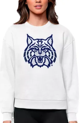 Antigua Women's Arizona Wildcats White Victory Crew Sweatshirt