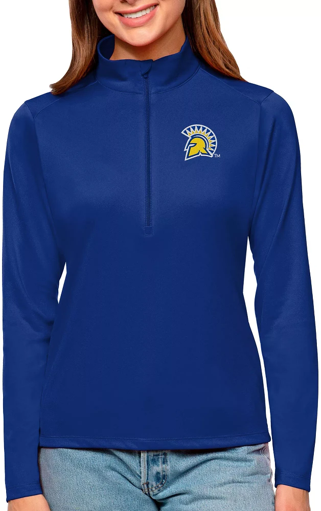 Antigua Women's San Jose State  Spartans Royal Blue Tribute Quarter-Zip Shirt