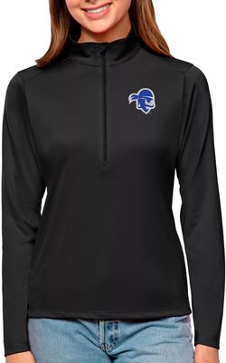 Antigua Women's Seton Hall Pirates Black Tribute Quarter-Zip Shirt