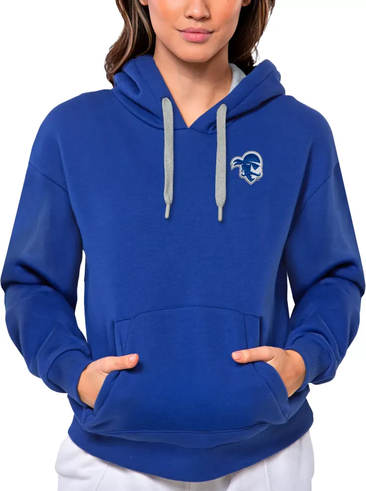 Antigua Women's Seton Hall Pirates Dark Royal Victory Pullover Hoodie