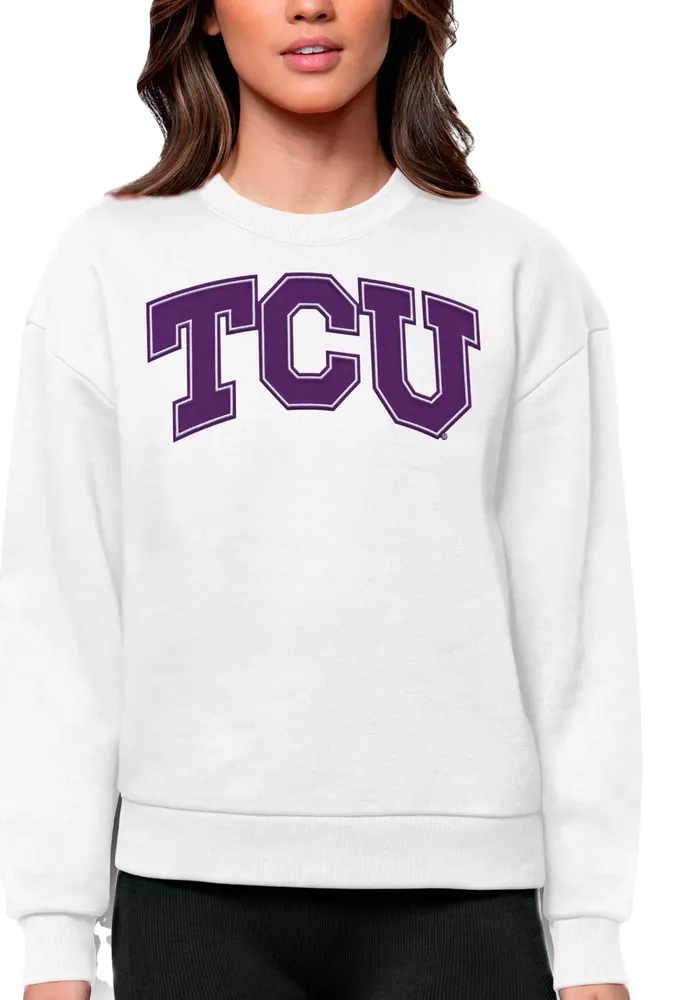 Antigua Women's TCU Horned Frogs White Victory Crew Sweatshirt