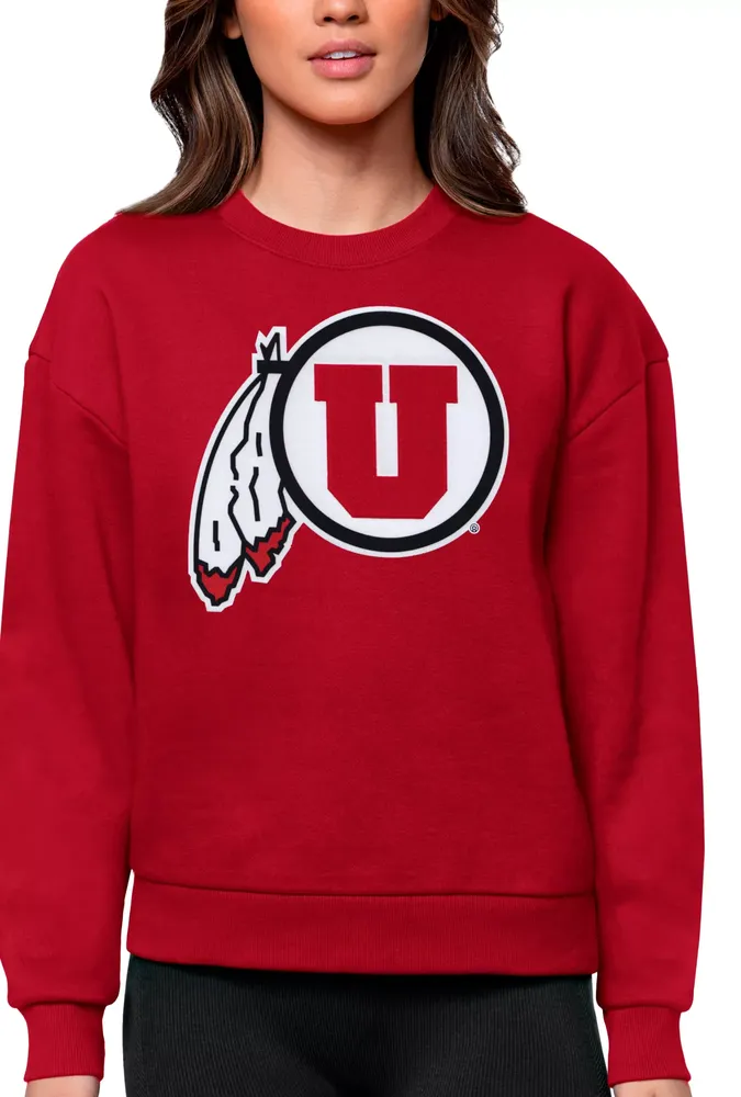 Antigua Women's Utah Utes Dark Red Victory Crew Sweatshirt