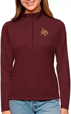 Antigua Women's Texas State Bobcats Maroon Tribute Quarter-Zip Pullover